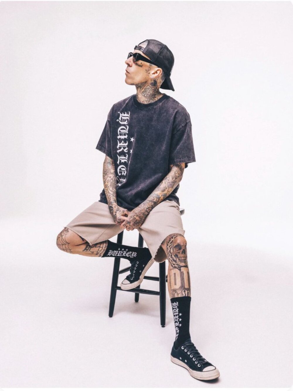 Hurley x Travis Barker Old English Short Sleeve Tee Shirt / Size L / NWT